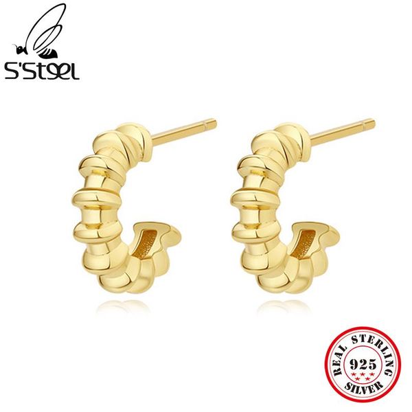 stud s'steel 925 sterling silver earrings luxury design for women cute geometry small earing personalized boho jewelry, Golden;silver
stud s'steel 925 sterling silver earrings luxury design for women cute geometry small earing personalized boho jewelry, Golden;silver