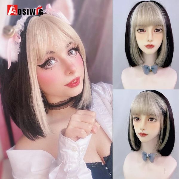 costume accessories short straight bob synthetic lolita wigs with bangs ombre blonde purple black cosplay halloween wig for women female, Silver
costume accessories short straight bob synthetic lolita wigs with bangs ombre blonde purple black cosplay halloween wig for women female, Silver