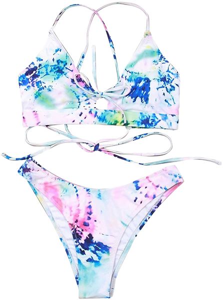 women's tie dye bikini set high cut two piece swimsuit crop cute bathing suits low rise swimwear a8n4#, White;black
women's tie dye bikini set high cut two piece swimsuit crop cute bathing suits low rise swimwear a8n4#, White;black