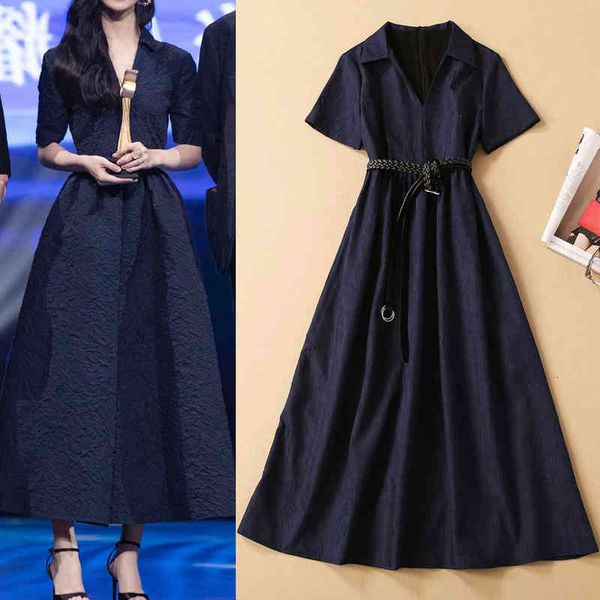 casual dresses summer women's embossed jacquard waist closing large swing v-neck short sleeve dress long skirt with belt, Black;gray
casual dresses summer women's embossed jacquard waist closing large swing v-neck short sleeve dress long skirt with belt, Black;gray