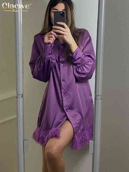 clacive fashion purple satin mini dress casual loose lapel long sleeve dress elegant feather patchwork dresses for women 2022 t220804, Black;gray
clacive fashion purple satin mini dress casual loose lapel long sleeve dress elegant feather patchwork dresses for women 2022 t220804, Black;gray