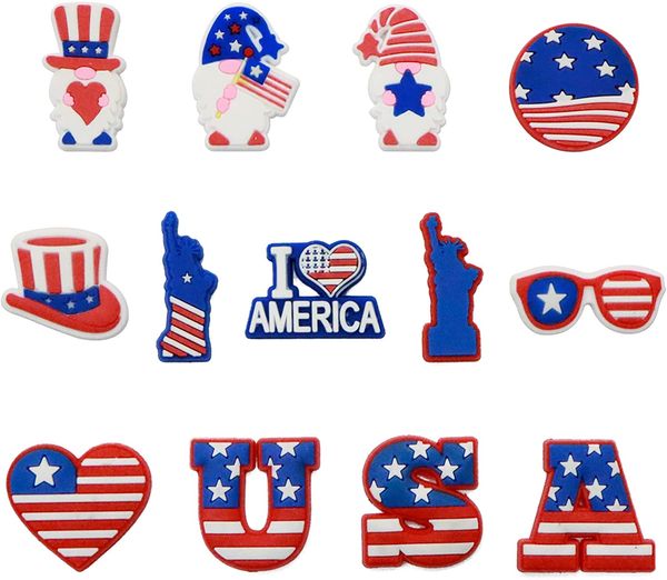 wholesale new design custom independence day i love american suit croc charm shoes charms, White;pink
wholesale new design custom independence day i love american suit croc charm shoes charms, White;pink