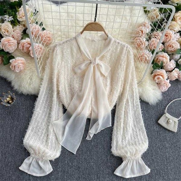 deat women long puff sleeve bow versatile chiffon shirt solid color round collar slim fashion spring summer 11b776 210709, White
deat women long puff sleeve bow versatile chiffon shirt solid color round collar slim fashion spring summer 11b776 210709, White