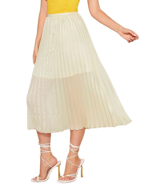 mesh overlay pleated skirt e3wd#, Black 
mesh overlay pleated skirt e3wd#, Black