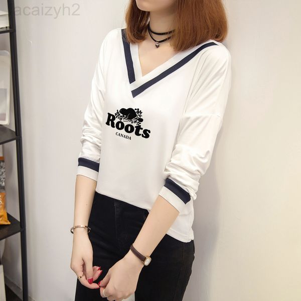 women's t-shirt designer 2021 autumn new v-neck color contrast splicing long sleeve simple style korean loose casual student t-shirt tr, White
women's t-shirt designer 2021 autumn new v-neck color contrast splicing long sleeve simple style korean loose casual student t-shirt tr, White