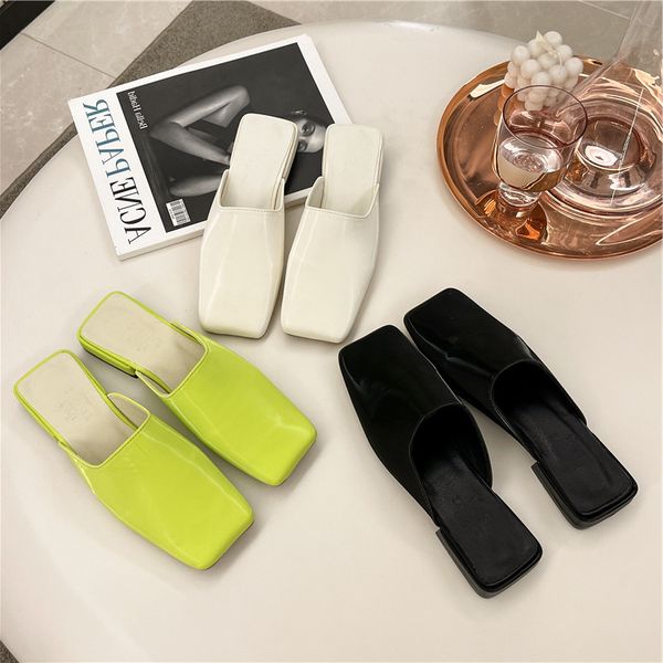 summer 2022 korean version baotou solid color beautiful flat bottom lazy slippers for women's daily leisure, Black
summer 2022 korean version baotou solid color beautiful flat bottom lazy slippers for women's daily leisure, Black