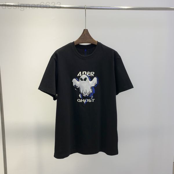 women's t-shirt designer ader short sleeve heavy industrial design embroidered ghost patch half lovers thin ins kjbs, White
women's t-shirt designer ader short sleeve heavy industrial design embroidered ghost patch half lovers thin ins kjbs, White
