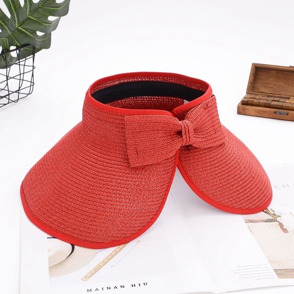 myzoper fashion bow visor solid color beach hat casual fold empty straw sun s for women 220616, Blue;gray
myzoper fashion bow visor solid color beach hat casual fold empty straw sun s for women 220616, Blue;gray