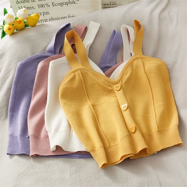 heliar women knitted crop with buttons strap tank women summer camis solid womens clothes bustier female crop 220607, White
heliar women knitted crop with buttons strap tank women summer camis solid womens clothes bustier female crop 220607, White