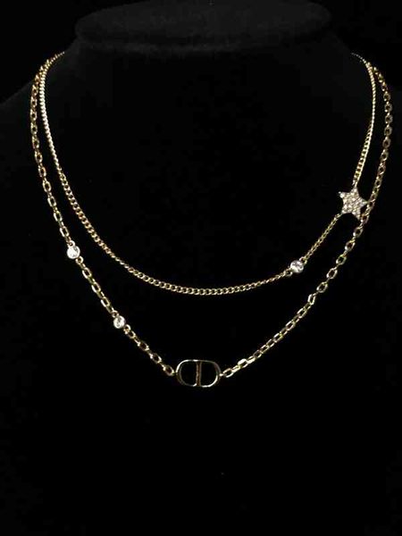 2022 women's fashion all-match high-quality new personality necklace brand wholesale family di letter temperament style double-layer cl, Silver
2022 women's fashion all-match high-quality new personality necklace brand wholesale family di letter temperament style double-layer cl, Silver