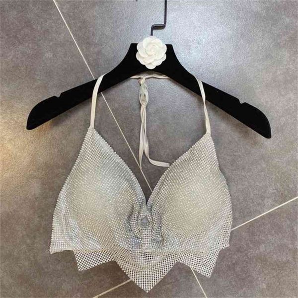 deat summer silver shiny backless short camisole women mj627 210325, White 
deat summer silver shiny backless short camisole women mj627 210325, White