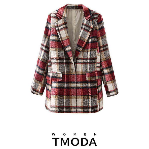 suit tmoda352 women winter england style plaid wool blazer jacket vintage long, White;black
suit tmoda352 women winter england style plaid wool blazer jacket vintage long, White;black