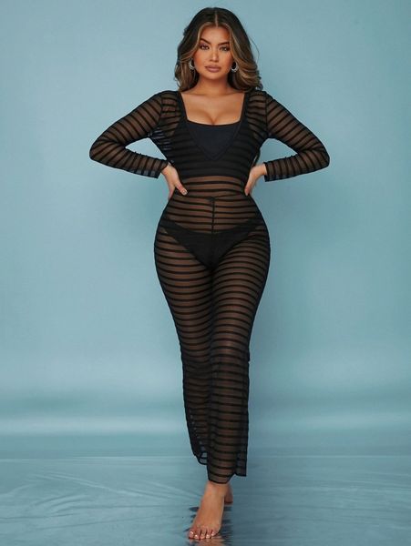 striped plunging cover up bodysuit d0ng#, White;black
striped plunging cover up bodysuit d0ng#, White;black
