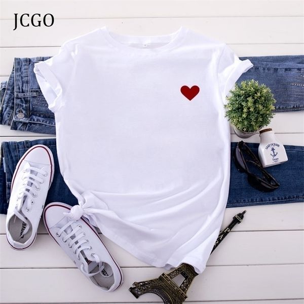 jcgo summer cotton women heart print t shirt s-5xl versatile short sleeve tees casual simple o-neck female tshirts 220425, White
jcgo summer cotton women heart print t shirt s-5xl versatile short sleeve tees casual simple o-neck female tshirts 220425, White
