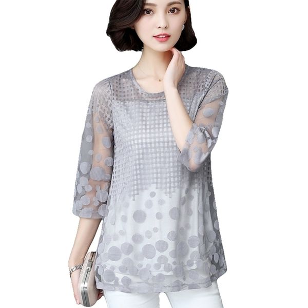 womens blouse shirt spring summer fashion elegant lace and blouses plus size loose 34 sleeve women y200622, White
womens blouse shirt spring summer fashion elegant lace and blouses plus size loose 34 sleeve women y200622, White