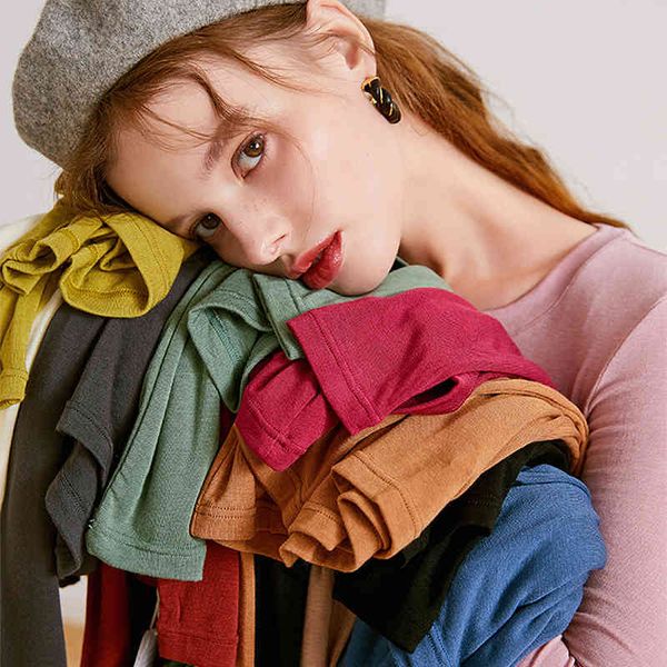 women's knits tees 11 colors optional meiyabi self heating wool elastic bottomed shirt women's spring and autumn slim top, White
women's knits tees 11 colors optional meiyabi self heating wool elastic bottomed shirt women's spring and autumn slim top, White