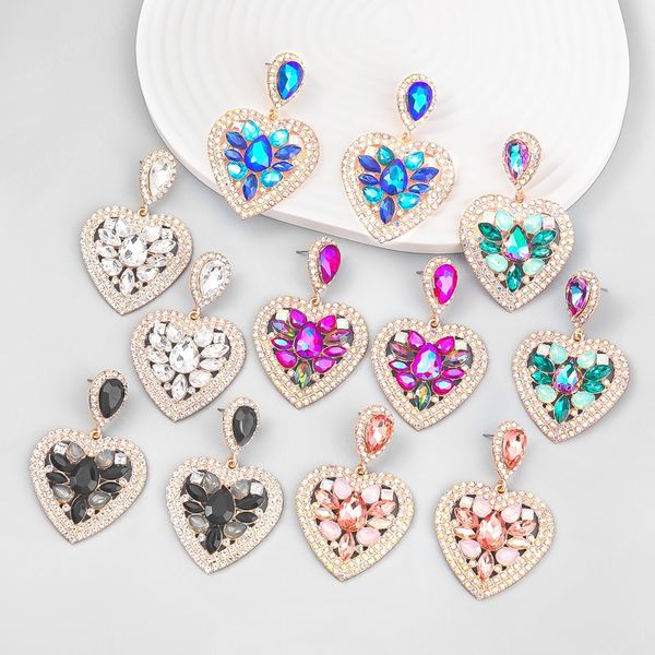 trend metal rhinestone heart dangle earrings party simple statement earrings women's elegant jewelry, Silver
trend metal rhinestone heart dangle earrings party simple statement earrings women's elegant jewelry, Silver