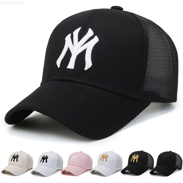 new summer women men baseball caps male female breathable mesh snapback hats black casual sport hats cap for women men y220716, Blue;gray
new summer women men baseball caps male female breathable mesh snapback hats black casual sport hats cap for women men y220716, Blue;gray