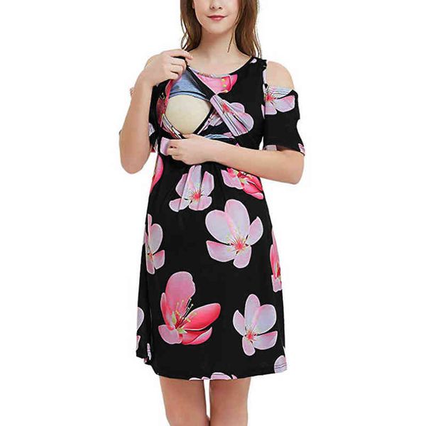 european and american summer new lactation dress express printed short sleeve maternity dress aa g220309, White
european and american summer new lactation dress express printed short sleeve maternity dress aa g220309, White