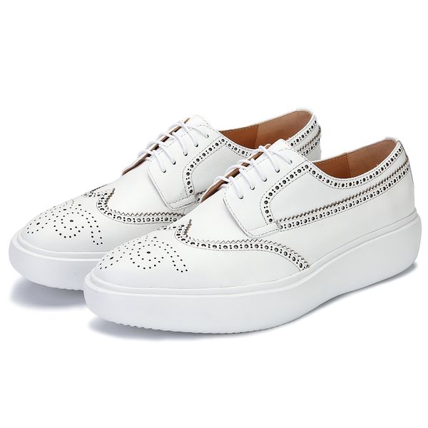 white brogue carved shoes handmade cow leather british style mens platform shoes comfort casual shoes, Black
white brogue carved shoes handmade cow leather british style mens platform shoes comfort casual shoes, Black