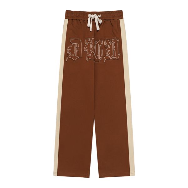 letter embroidery sweatpants for men high street side striped straight baggy casual trousers, Black;brown
letter embroidery sweatpants for men high street side striped straight baggy casual trousers, Black;brown