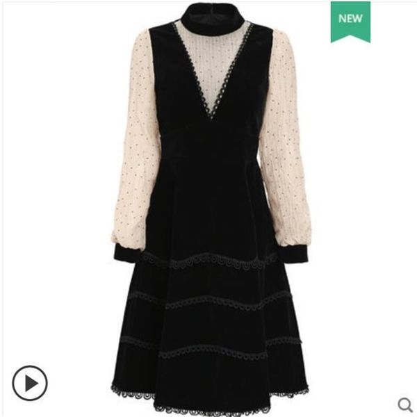 black velvet frock for women s new autumn winter faux two piece dress with matching bodice lj200814, Black;pink
black velvet frock for women s new autumn winter faux two piece dress with matching bodice lj200814, Black;pink