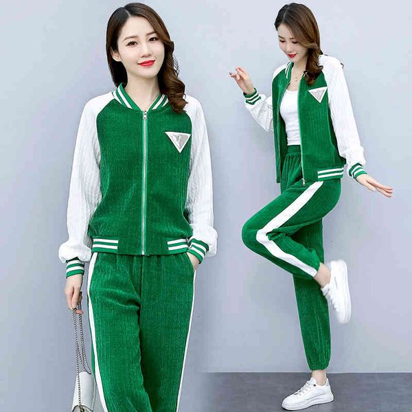 women's two piece pants fashion leisure suit women's spring 2022 korean loose age reducing cardigan sportswear leggings two-piece, White
women's two piece pants fashion leisure suit women's spring 2022 korean loose age reducing cardigan sportswear leggings two-piece, White