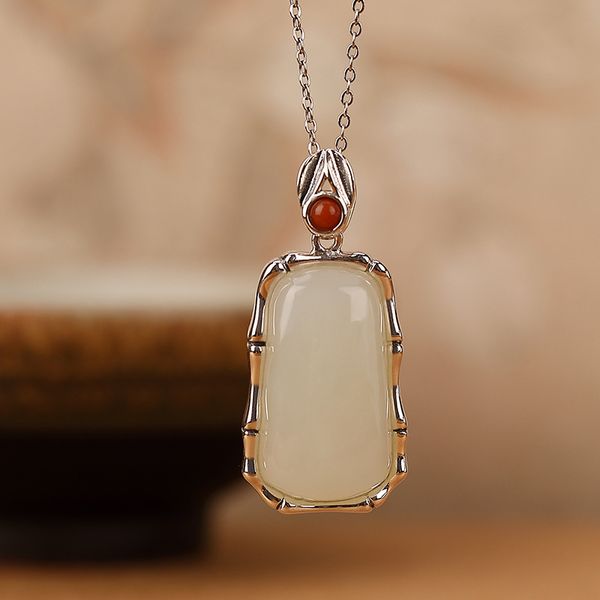 pendant silver s925 sterling silver nanhong natural hetian white jade bamboo knot simple atmosphere classical elegant style
pendant silver s925 sterling silver nanhong natural hetian white jade bamboo knot simple atmosphere classical elegant style