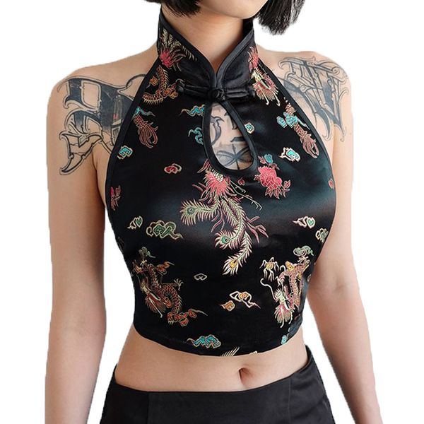 women's tanks & camis weania backless lace up crop turtleneck tank 2022 summer women sleeveless sheath vintage print china style, White
women's tanks & camis weania backless lace up crop turtleneck tank 2022 summer women sleeveless sheath vintage print china style, White