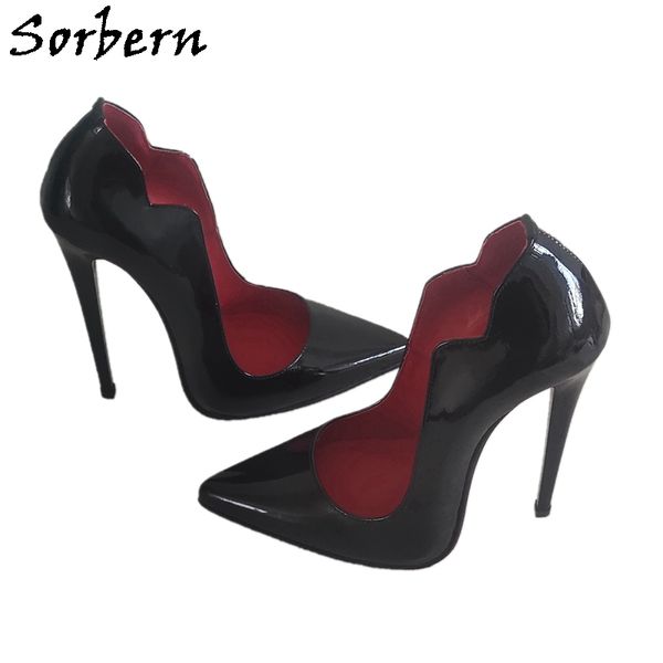 sorbern genuine leather dress shoes women 14cm heel black shiny pointed toe waved trims slip on pump stilettos
sorbern genuine leather dress shoes women 14cm heel black shiny pointed toe waved trims slip on pump stilettos