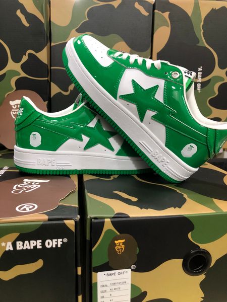 2022 bape off the latest men and women casual pair shoes running shoes sneakers white blue green orange red patent leather
2022 bape off the latest men and women casual pair shoes running shoes sneakers white blue green orange red patent leather