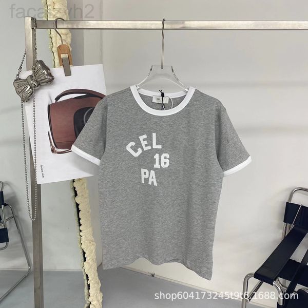 women's hoodies & sweatshirts designer cel22 spring and summer new grey embroidery letters short sleeve t-shirt contrast stitching roun, Black
women's hoodies & sweatshirts designer cel22 spring and summer new grey embroidery letters short sleeve t-shirt contrast stitching roun, Black