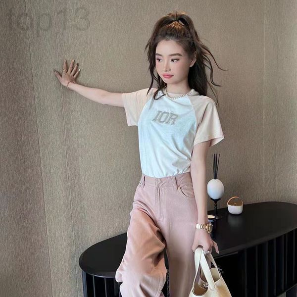 women's t-shirt designer 2022 spring and summer new fashion brand letter embroidery color matching casual round neck short sleeve t-shi, White
women's t-shirt designer 2022 spring and summer new fashion brand letter embroidery color matching casual round neck short sleeve t-shi, White