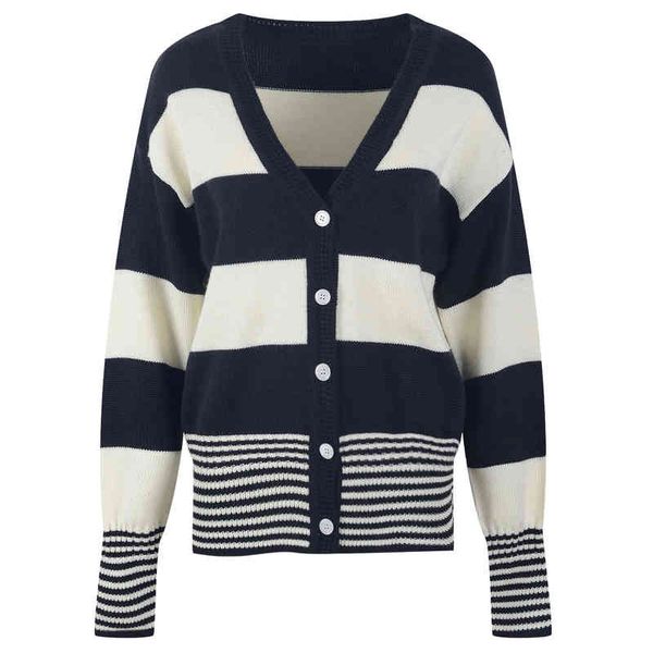 women's knits tees autumn and winter contrast striped v-neck knitted cardigan women's long sleeved korean loose sweater design 76n, White
women's knits tees autumn and winter contrast striped v-neck knitted cardigan women's long sleeved korean loose sweater design 76n, White