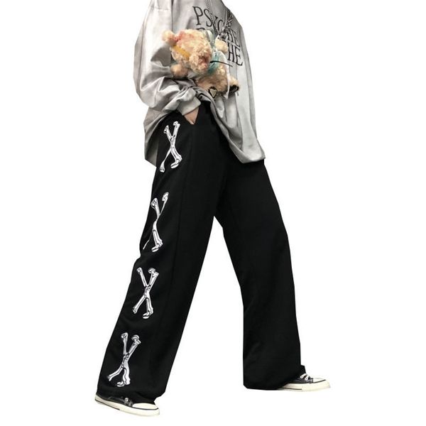 streetwear straight pants women bones print casual elastic waist pants high waist lady mujer trousers for women korean style t200422, Black;white
streetwear straight pants women bones print casual elastic waist pants high waist lady mujer trousers for women korean style t200422, Black;white