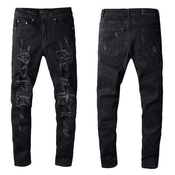 jeans men designer pants for middle waist long scraped hole patch beggar off elasticity cotton black slim feet hand drawn good quality high, Blue
jeans men designer pants for middle waist long scraped hole patch beggar off elasticity cotton black slim feet hand drawn good quality high, Blue