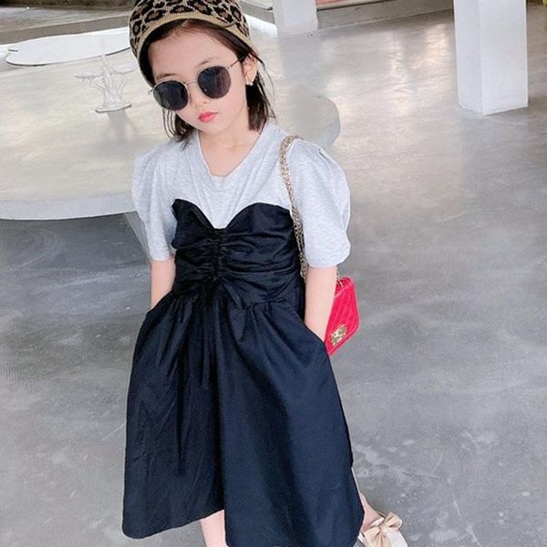 girl's dresses summer girls' dress fashion color matching pleated a-line korean european american baby kids children's clothi, Red;yellow
girl's dresses summer girls' dress fashion color matching pleated a-line korean european american baby kids children's clothi, Red;yellow