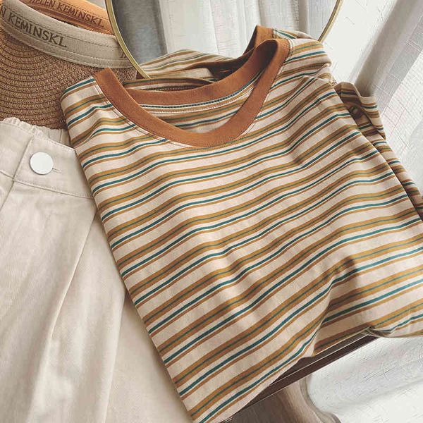 women's t-shirt 2022 stripe crew neck t-shirt women's 2022 summer loose fit casual short sleeve 3843, White
women's t-shirt 2022 stripe crew neck t-shirt women's 2022 summer loose fit casual short sleeve 3843, White