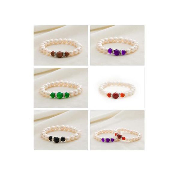 freshwater pearl bracelet agate crystal beaded strands white 7-8mm stretch elastic bridal fashion jewelry, Black
freshwater pearl bracelet agate crystal beaded strands white 7-8mm stretch elastic bridal fashion jewelry, Black