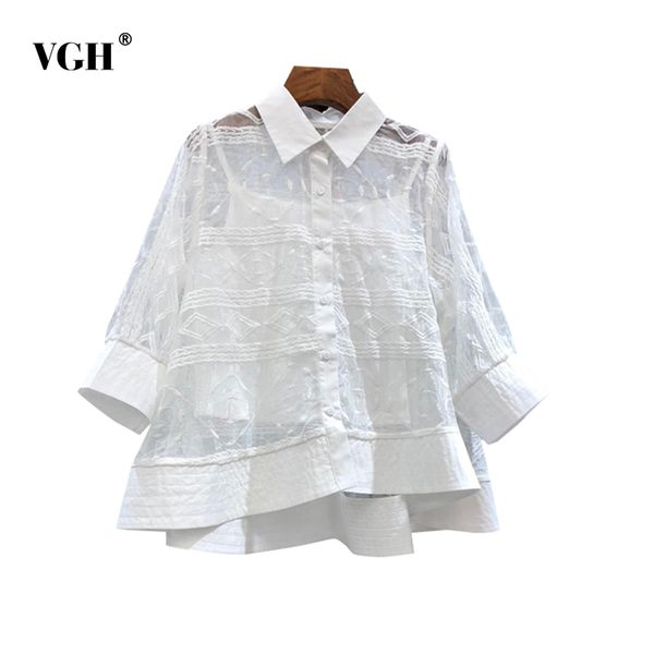 white elegant shirts for women lapel three quarter sleeve loose casual embroidery blouses female summer fashion clothes 210507
white elegant shirts for women lapel three quarter sleeve loose casual embroidery blouses female summer fashion clothes 210507