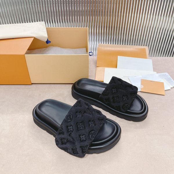 women large flat slippers luxury designer brand logo latest slipper fashion versatile inner sheepskin with box size35-40, Black
women large flat slippers luxury designer brand logo latest slipper fashion versatile inner sheepskin with box size35-40, Black