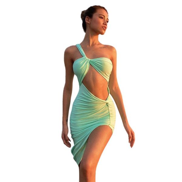 casual dresses 2022 fashion shoulder-baring backless women's dress twist knot high slit solid color oblique shoulder a- line, Black;gray
casual dresses 2022 fashion shoulder-baring backless women's dress twist knot high slit solid color oblique shoulder a- line, Black;gray