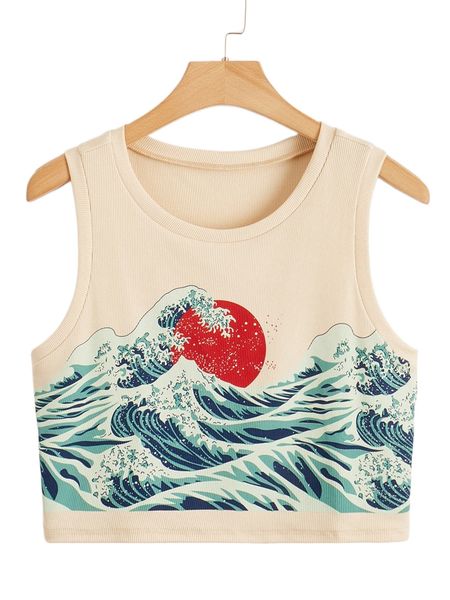 plus wave print tank o4wz#, Black
plus wave print tank o4wz#, Black
