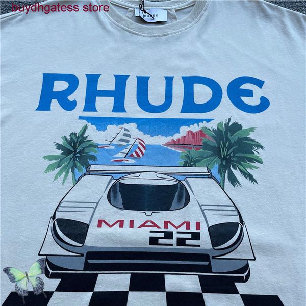 2022 new fashion brand rhude men's and women's t shirts overesize miami station limited tee, White;black
2022 new fashion brand rhude men's and women's t shirts overesize miami station limited tee, White;black
