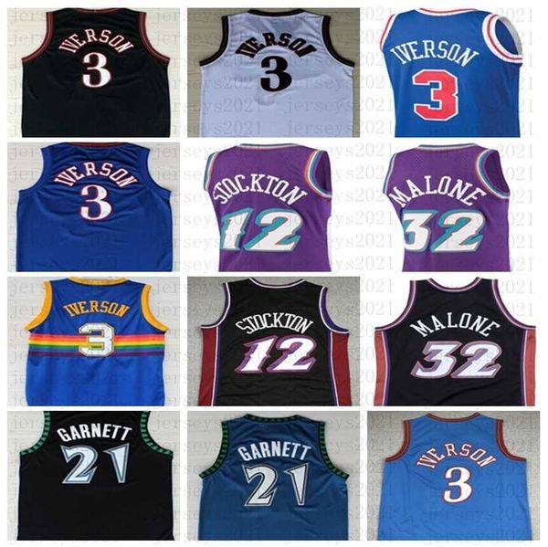 vintage allen 3 iverson jersey kevin 21 garnett basketball jerseys john 12 stockton karl reggie malone miller stitched, Black;red
vintage allen 3 iverson jersey kevin 21 garnett basketball jerseys john 12 stockton karl reggie malone miller stitched, Black;red