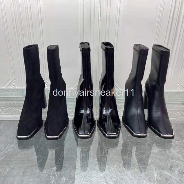 boots high set women's boots autumn leather british style thick heel square head martin high short elastic thin, Black
boots high set women's boots autumn leather british style thick heel square head martin high short elastic thin, Black
