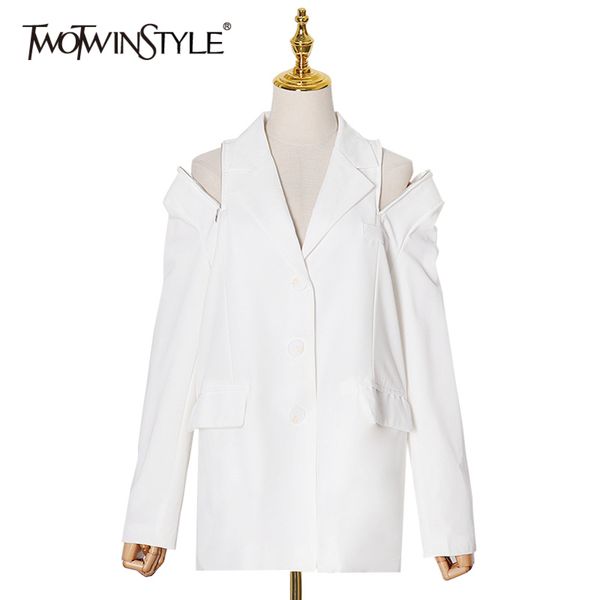 hollow out casual blazer for women notched long sleeve white chic blazers female fashion spring clothing 210423, White;black
hollow out casual blazer for women notched long sleeve white chic blazers female fashion spring clothing 210423, White;black