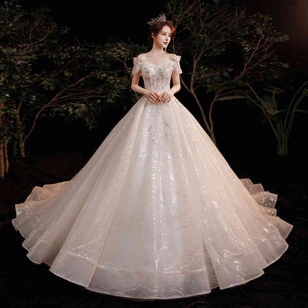 ball gown wedding dresses slim starry sky french heavy industry one shoulder bride wedding dress style temperament tailing sen series dream, White
ball gown wedding dresses slim starry sky french heavy industry one shoulder bride wedding dress style temperament tailing sen series dream, White