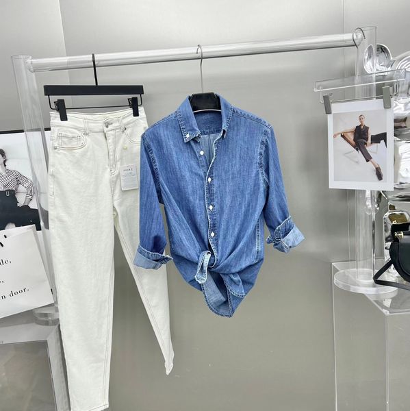 womens polo blue long sleeve jacket denim shirt female war horse embroidered polos women denim shirts high edition spring summer, Black;brown
womens polo blue long sleeve jacket denim shirt female war horse embroidered polos women denim shirts high edition spring summer, Black;brown