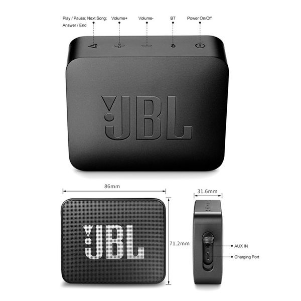 Image of Top Quality JBL GO2 Bluetooth-Compatible Speaker Portable Outdoor Subwoofer Wireless Small Audio Mini Subwoofer Hands-free Wireless jbl bluetooth speaker
